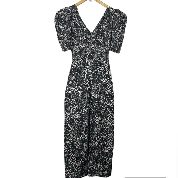 SEA New York Calla Cheetah Smocked Jumpsuit in Night size 2 - Picture 5 of 11